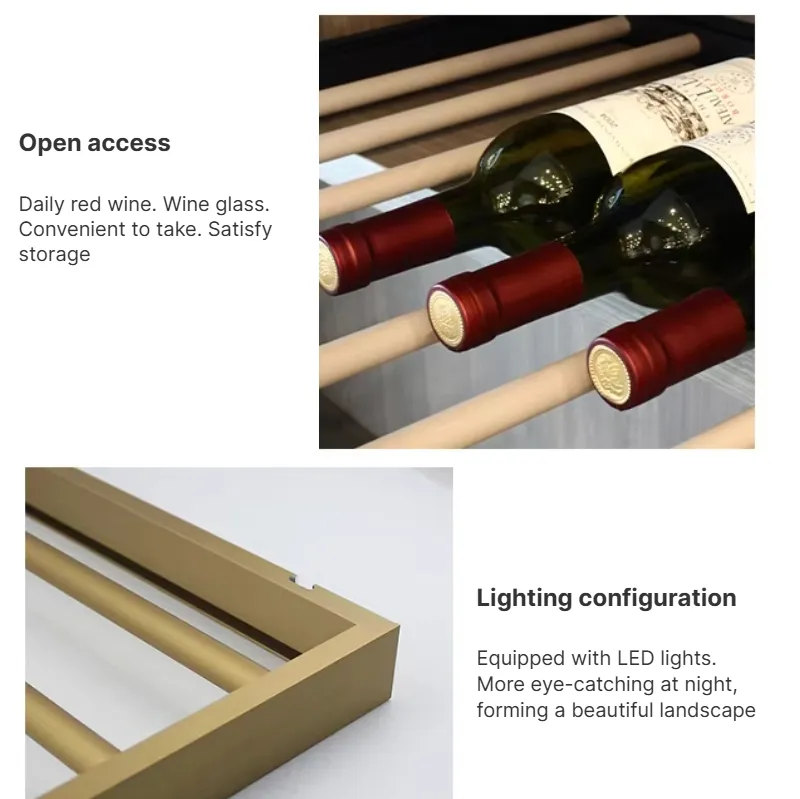 Luxury Custom Size Wine Display Cabinet Shelf Glass Wine Racks Deep Gray Black Color