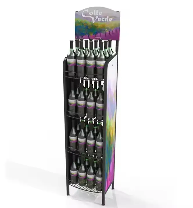 Wine bottle metal display stand