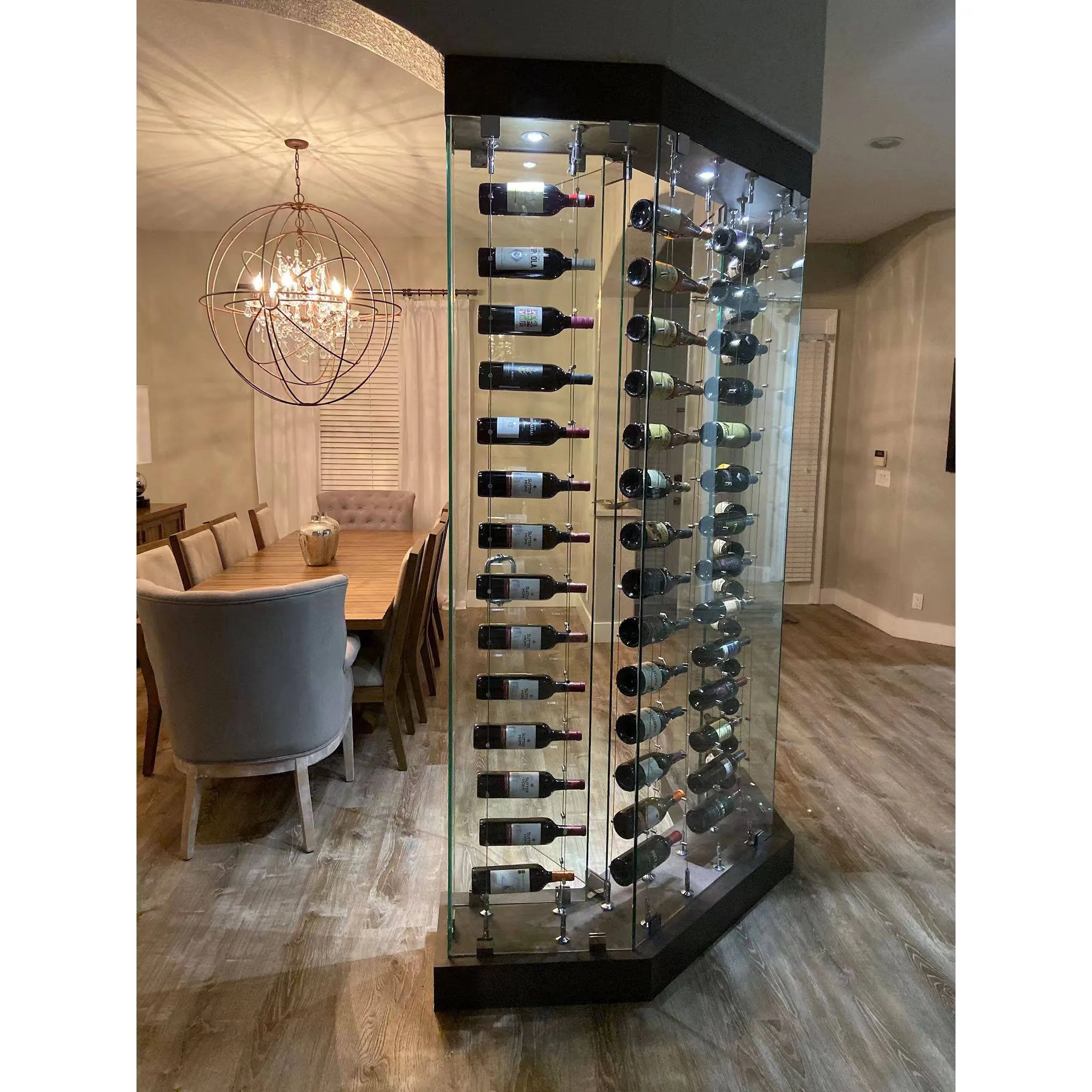 Wine bottle metal display stand