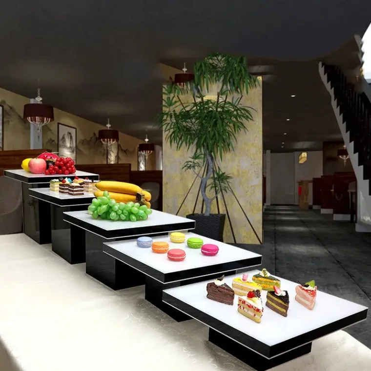Acrylic Food Display Cube Dining Stand