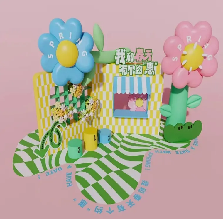 Spring brand store display props customization