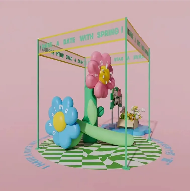 Spring brand store display props customization