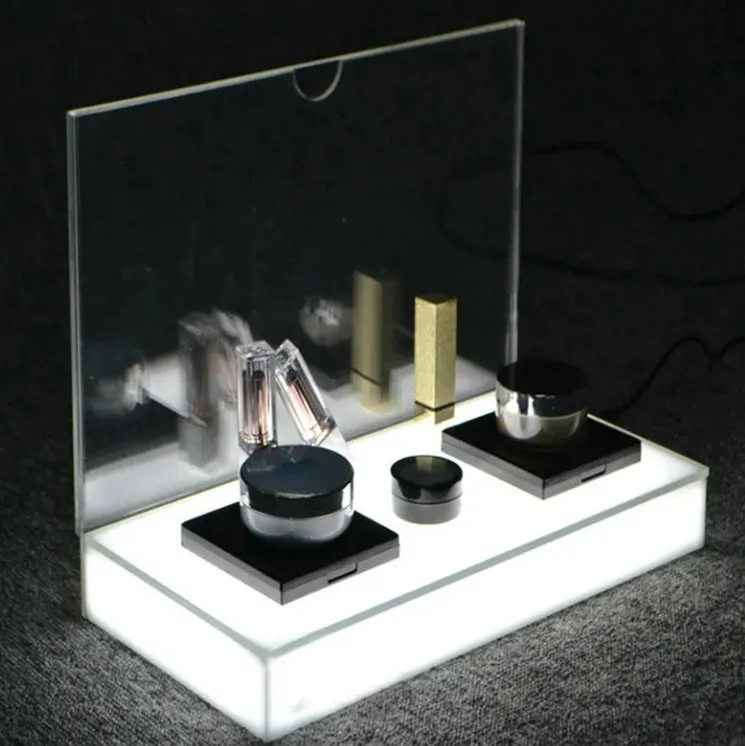 Acrylic Table Counter Makeup Display Stands With