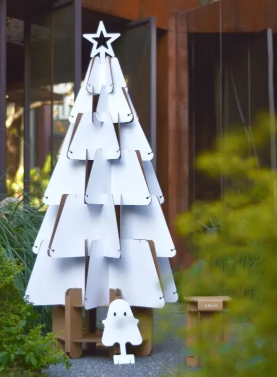 New Creative Christmas Tree Standing Display Decor Art Crafts Corrugated Paper Antique Christmas Tree Cardboard Displays