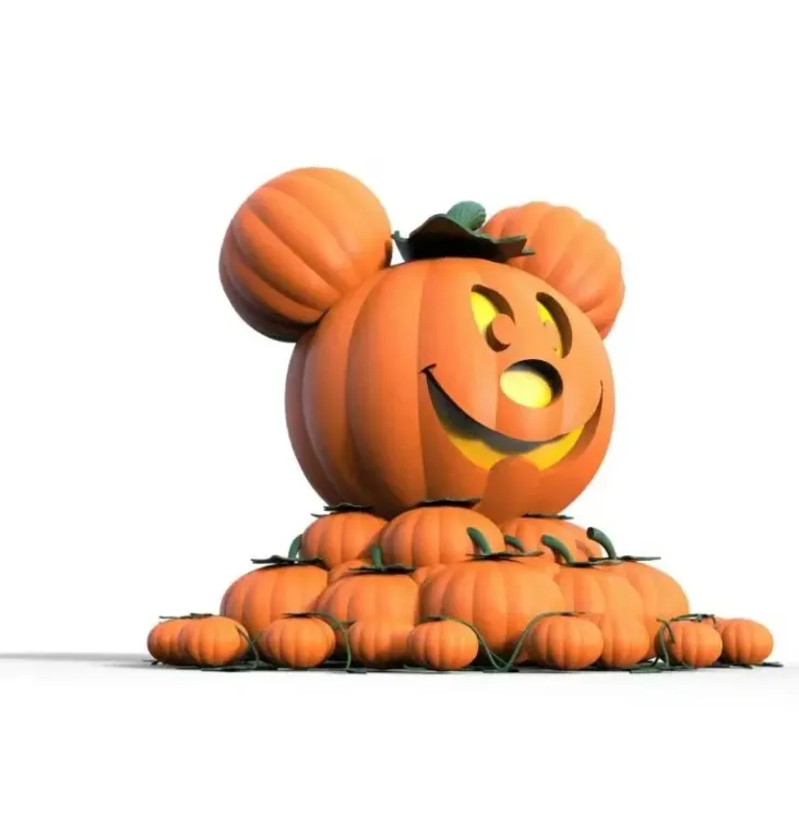 Customizable Complex Process Festive Sculptures Halloween Pumpkin Decoration Colored Art Fiberglass Festive Model Plate
