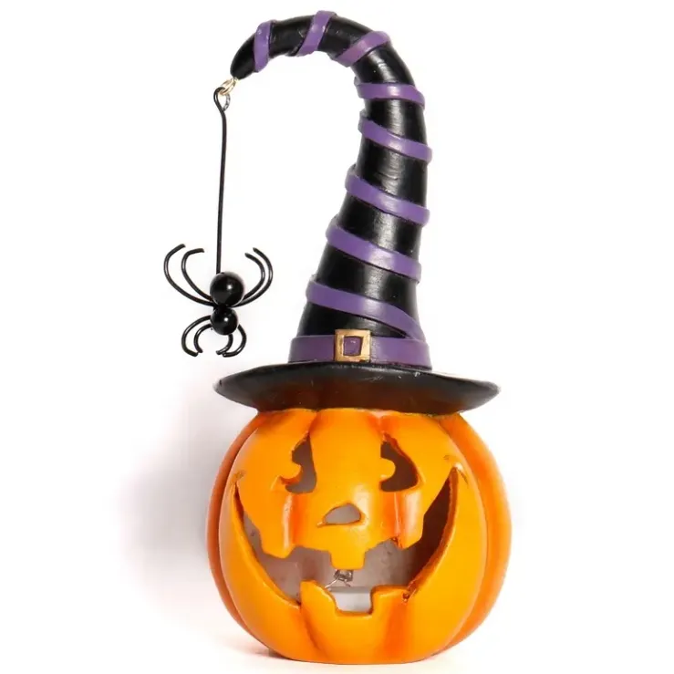 Halloween Horror Pumpkin Wizard + Spider Halloween Decor Props Party Scary Prop House Decoration
