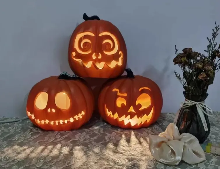 Halloween Pumpkin Theme Decoration Shopping Mall bar Atmosphere Layout Photo Props Indoor and Outdoor Hollow Luminous Ornaments
