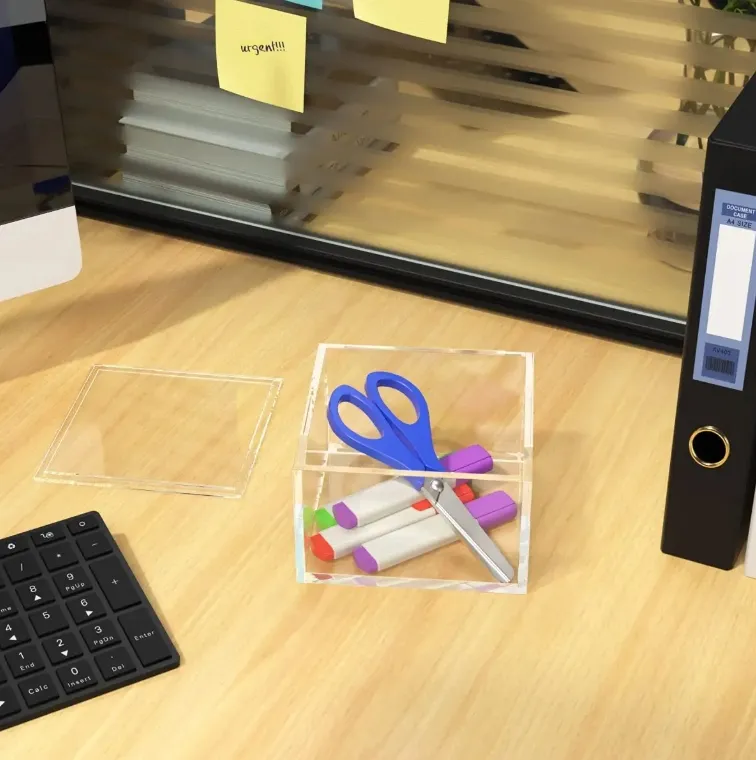 Factory Customized Transparent Acrylic Storage Box with Lid clear Gift Box Acrylic Display White Flower Shadow Box Wholesale