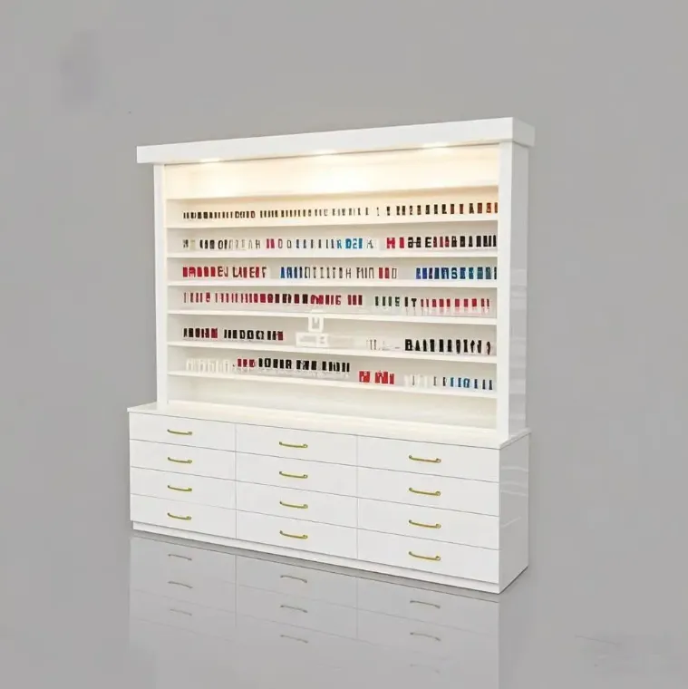 Modern Beauty Display Rack Cosmetic Salon Cabinet Wall Displ